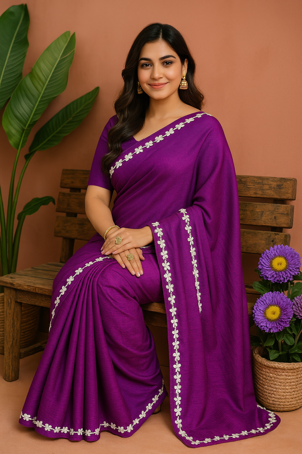 Nayan Tara Lace Border CK Khadi Saree with Blouse Piece